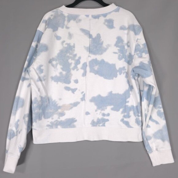 ZYIA Women's Heaven Hendrix Sweatshirt Pullover LARGE Crew Blue White Tie Dye - Picture 6 of 12